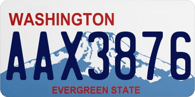 WA license plate AAX3876