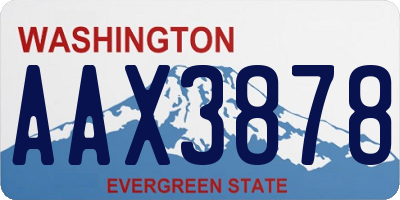 WA license plate AAX3878