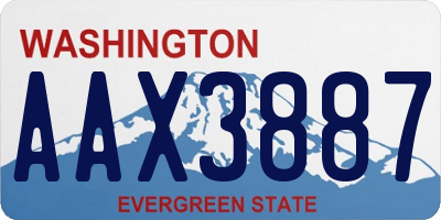 WA license plate AAX3887