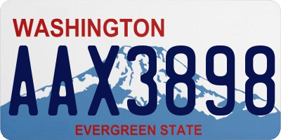 WA license plate AAX3898