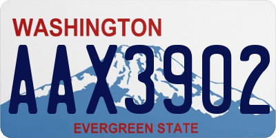 WA license plate AAX3902