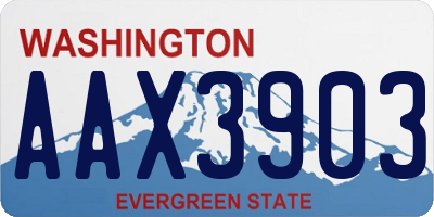 WA license plate AAX3903
