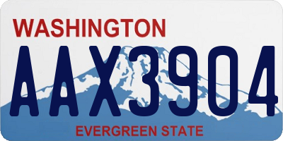 WA license plate AAX3904