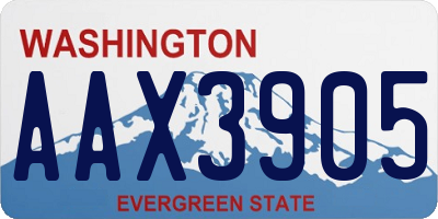 WA license plate AAX3905