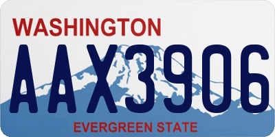 WA license plate AAX3906