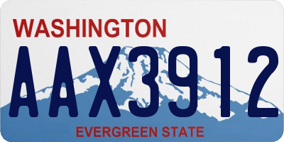 WA license plate AAX3912