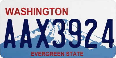 WA license plate AAX3924