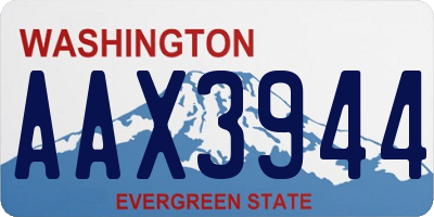 WA license plate AAX3944