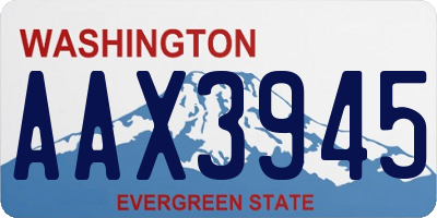 WA license plate AAX3945