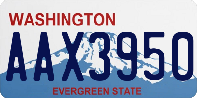 WA license plate AAX3950