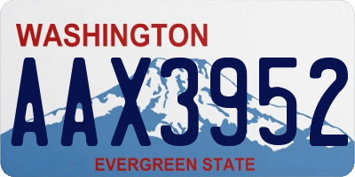 WA license plate AAX3952
