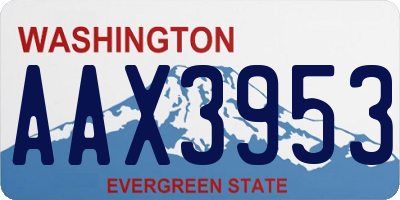 WA license plate AAX3953