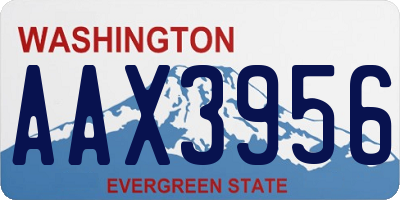 WA license plate AAX3956