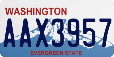 WA license plate AAX3957