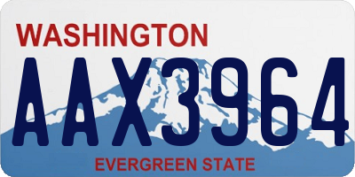 WA license plate AAX3964