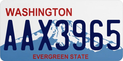 WA license plate AAX3965
