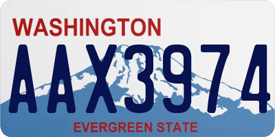 WA license plate AAX3974