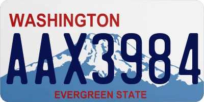 WA license plate AAX3984