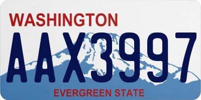 WA license plate AAX3997