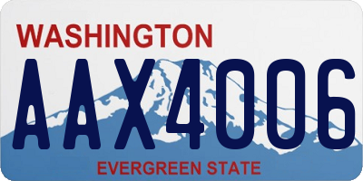 WA license plate AAX4006