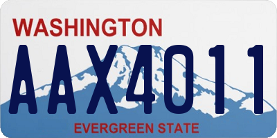 WA license plate AAX4011