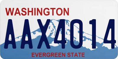WA license plate AAX4014