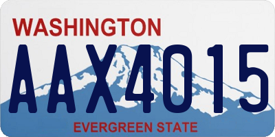 WA license plate AAX4015