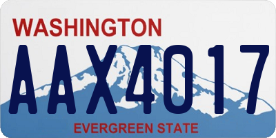 WA license plate AAX4017