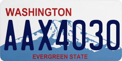 WA license plate AAX4030