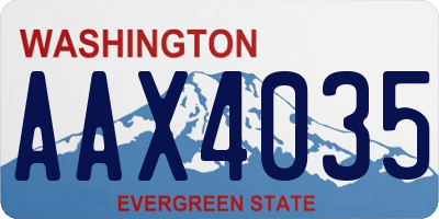 WA license plate AAX4035