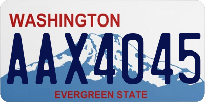 WA license plate AAX4045