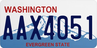 WA license plate AAX4051