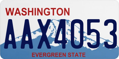 WA license plate AAX4053