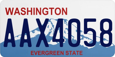 WA license plate AAX4058