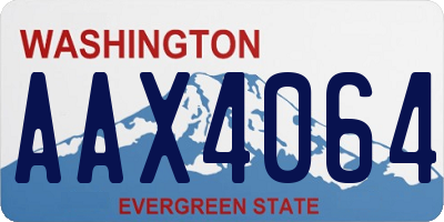 WA license plate AAX4064