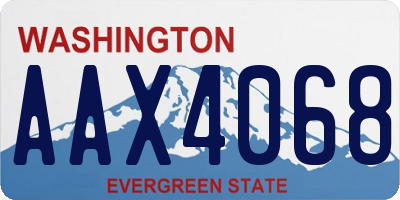 WA license plate AAX4068