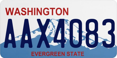 WA license plate AAX4083