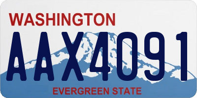 WA license plate AAX4091