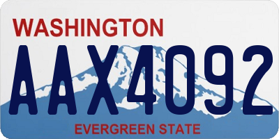 WA license plate AAX4092