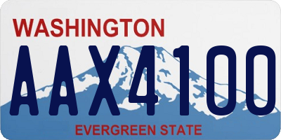 WA license plate AAX4100