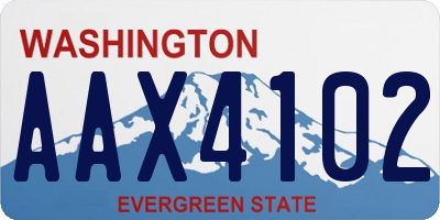 WA license plate AAX4102