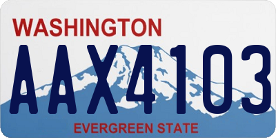WA license plate AAX4103