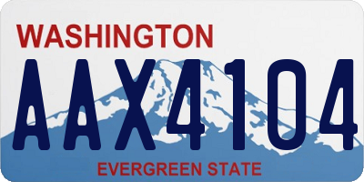 WA license plate AAX4104