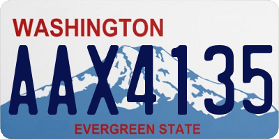 WA license plate AAX4135