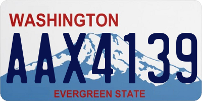 WA license plate AAX4139