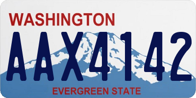 WA license plate AAX4142