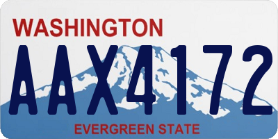 WA license plate AAX4172