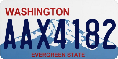 WA license plate AAX4182
