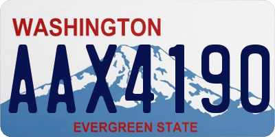 WA license plate AAX4190