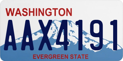 WA license plate AAX4191